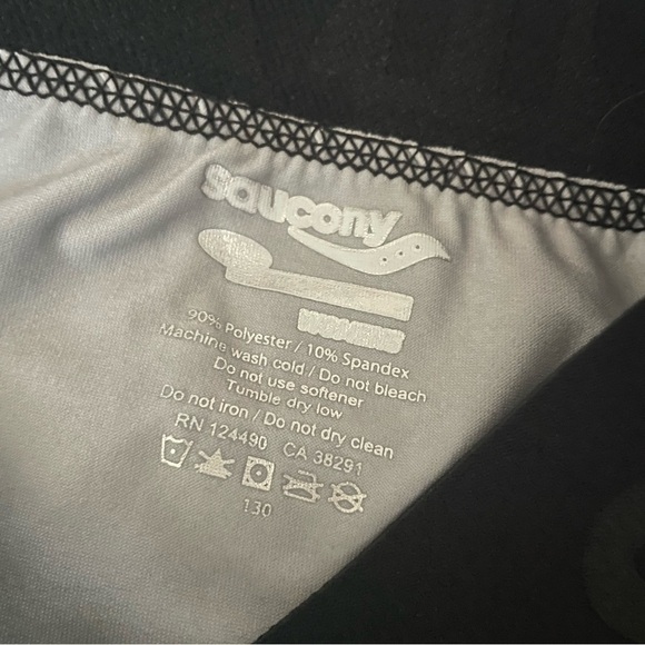 Saucony Athletic Pants Womens Size M Gray Splatter Paint Mid Rise Pull On L - Picture 5 of 6